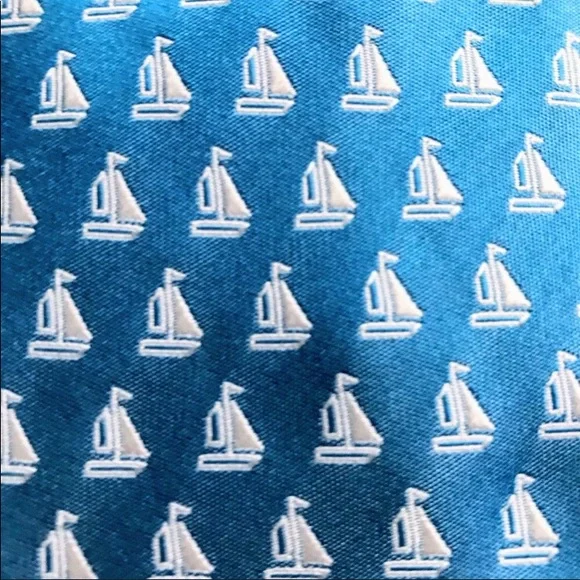 NWT CHAPS Tie Silk Handmade Sail Boat Sky Blue - Picture 5 of 5